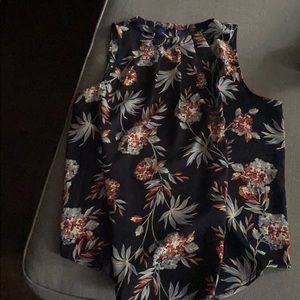 NWOT navy Ann Taylor sleeveless blouse